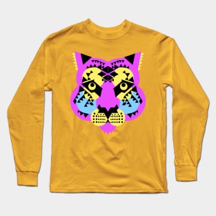 Tiger face, Neon Purple Long Sleeve T-Shirt